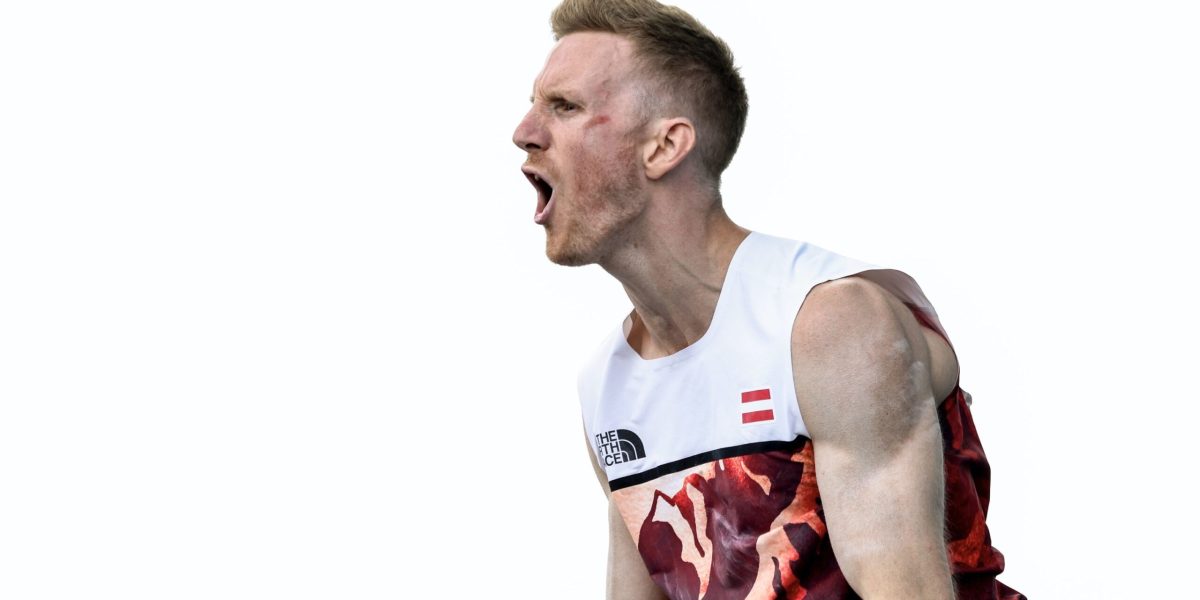 PARIS,FRANCE,09.AUG.24 - OLYMPICS, CLIMBING - Olympic Summer Games Paris 2024, men. Image shows the rejoicing of Jakob Schubert (AUT). Photo: GEPA pictures/ Patrick Steiner