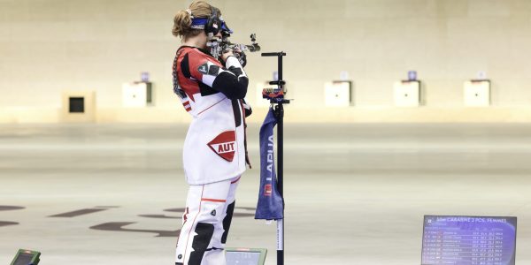 CHATEAUROUX,FRANCE,02.AUG.24 - OLYMPICS, SHOOTING - Olympic Summer Games Paris 2024, 50m, Rifle, 3 positions, women. Image shows Nadine Ungerank (AUT). Photo: GEPA pictures/ Armin Rauthner